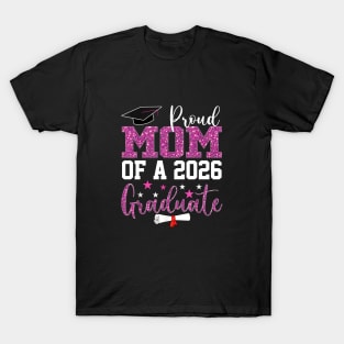 Proud Mom of a 2026 Graduate Sparkle-Style Graduation T-Shirt